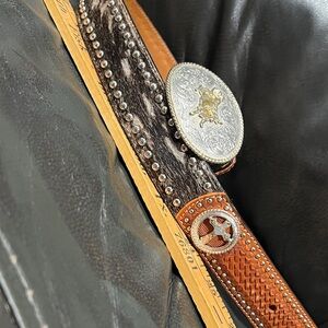 Kids' Western Belt with Silver Buckle